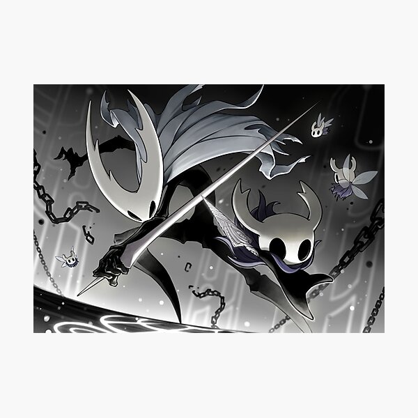 "Hollow Knight Game Black and White" Photographic Print by Dumaphuc