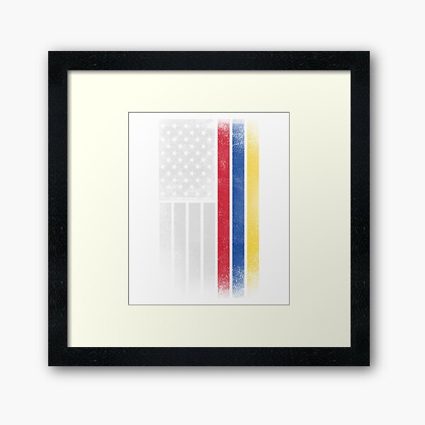 Colombian American Flag - Half Colombian Half American Framed Art Print