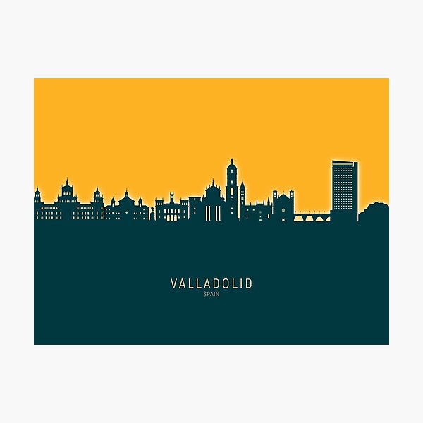 Item preview, Valladolid Spain Skyline designed and sold by ArtPrints.
