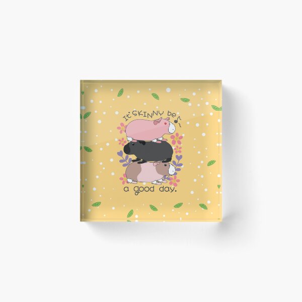 Item preview, It'Skinny be a good day-Skinny Pig-Yellow Background designed and sold by Lulupainting.