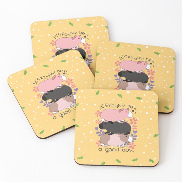 Item preview, It'Skinny be a good day-Skinny Pig-Yellow Background designed and sold by Lulupainting.