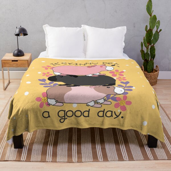 Item preview, It'Skinny be a good day-Skinny Pig-Yellow Background designed and sold by Lulupainting.
