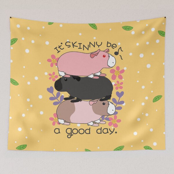 Item preview, It'Skinny be a good day-Skinny Pig-Yellow Background designed and sold by Lulupainting.