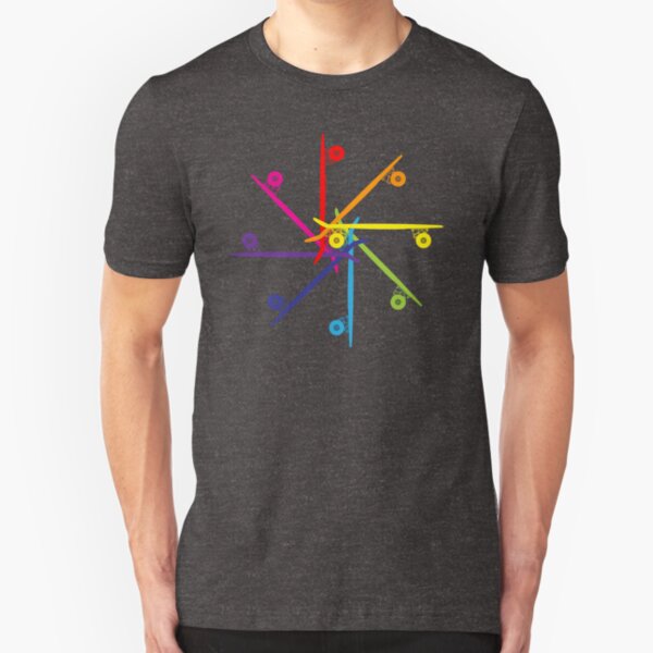 Skateboard Colour Wheel Slim Fit T-Shirt
