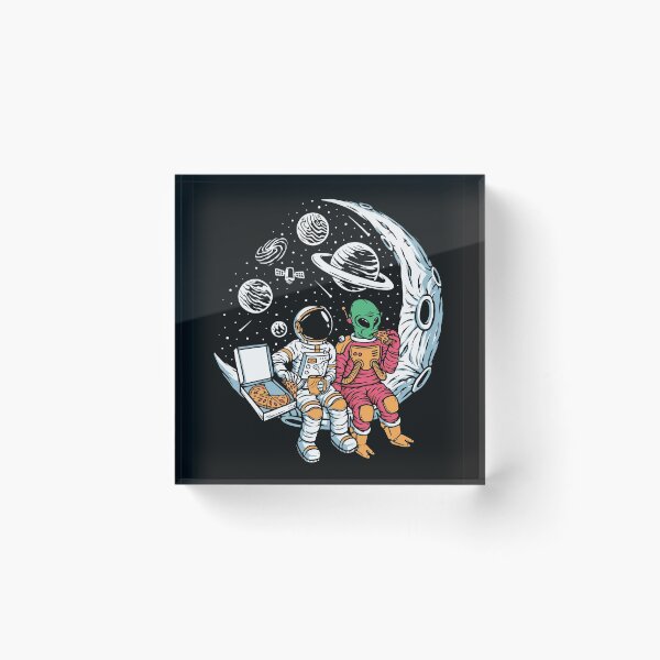 Item preview, Astronauts Aliens Chill Together Moon Illustration designed and sold by Peekonet.