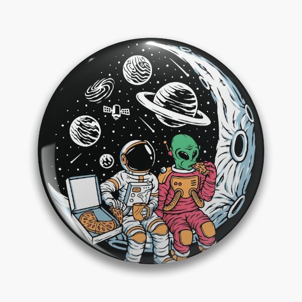 Artikelvorschau, Astronauten Aliens Chill Together Mond Illustration entworfen und verkauft von Peekonet.