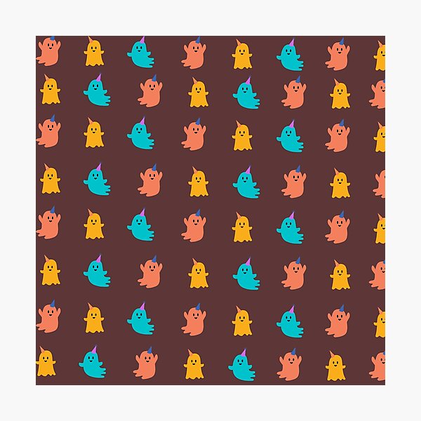 Item preview, Cute colourful boos ghost pattern designed and sold by Divaan.