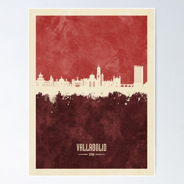Item preview, Valladolid Spain Skyline designed and sold by ArtPrints.