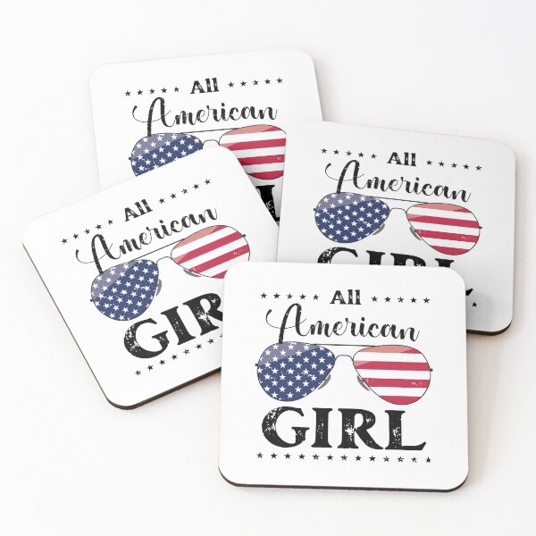 Item preview, All American Girl - US Flag Glasses 01 - Black, 4th of July, American Family designed and sold by Respire2020.