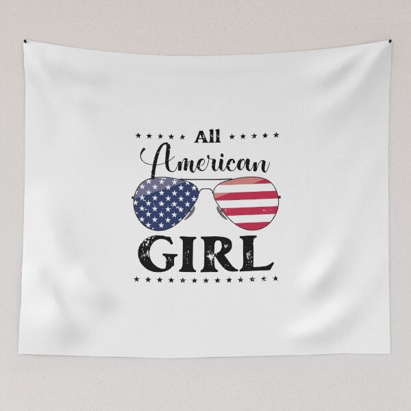Item preview, All American Girl - US Flag Glasses 01 - Black, 4th of July, American Family designed and sold by Respire2020.