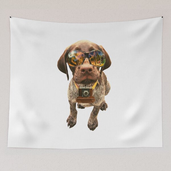 Item preview,  News partner dog wearing sunglasses and camera designed and sold by Amalzaki.