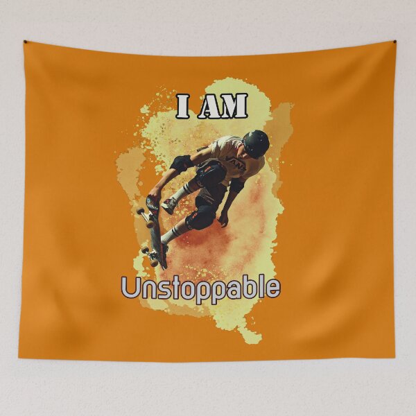 Item preview, IAM UNSTOPPABLE 3.0 vibrant sporty look motivational quotes designed and sold by Everyday_wonder .
