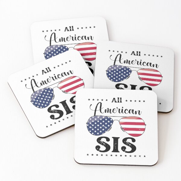 Item preview, All American Sis - US Flag Glasses 01 - Black, 4th of July, American Family designed and sold by Respire2020.