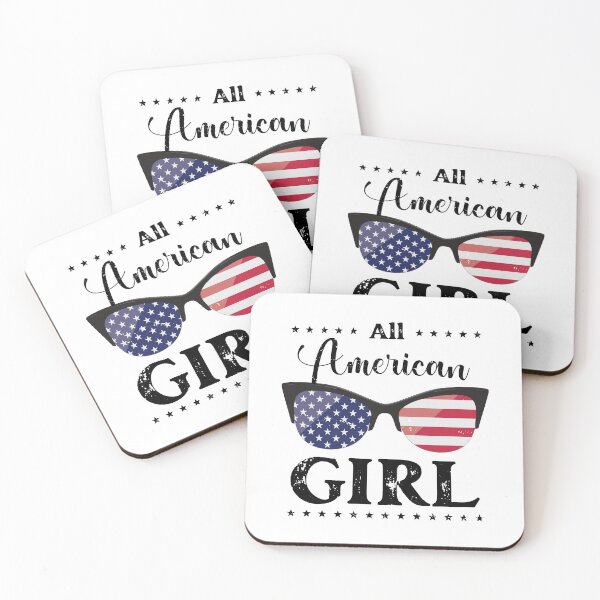 Item preview, All American Girl - US Flag Glasses 02 - Black, 4th of July, American Family designed and sold by Respire2020.