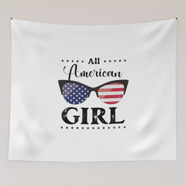 Item preview, All American Girl - US Flag Glasses 02 - Black, 4th of July, American Family designed and sold by Respire2020.
