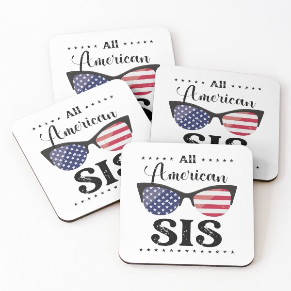 Item preview, All American Sis - US Flag Glasses 02 - Black, 4th of July, American Family designed and sold by Respire2020.