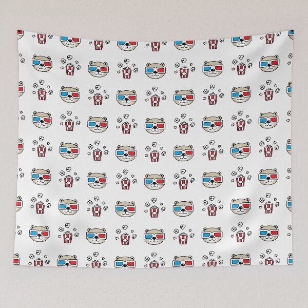 Item preview, Bear Polar Seamless Pattern 3d Glasses Popcorn Teddy Cartoon designed and sold by Peekonet.