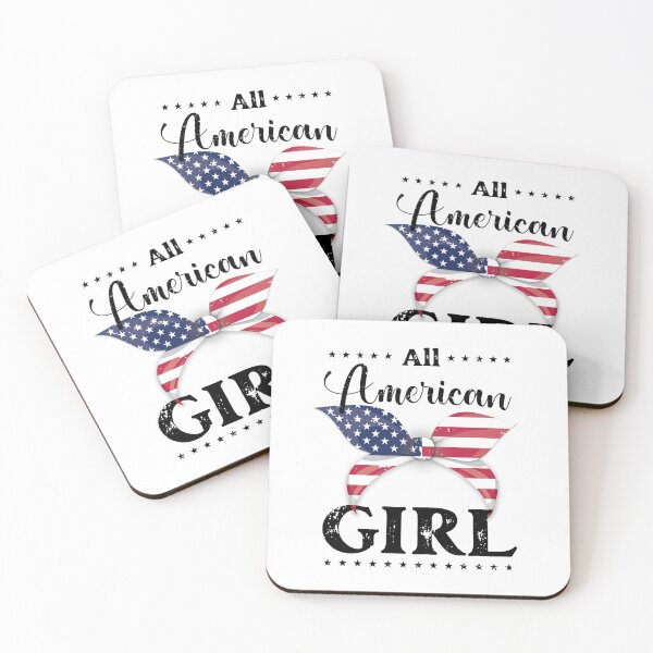 Item preview, All American Girl - US Flag Ribbon - Black, 4th of July, American Family designed and sold by Respire2020.