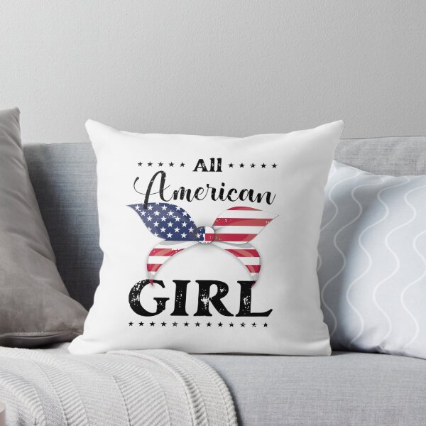 Item preview, All American Girl - US Flag Ribbon - Black, 4th of July, American Family designed and sold by Respire2020.