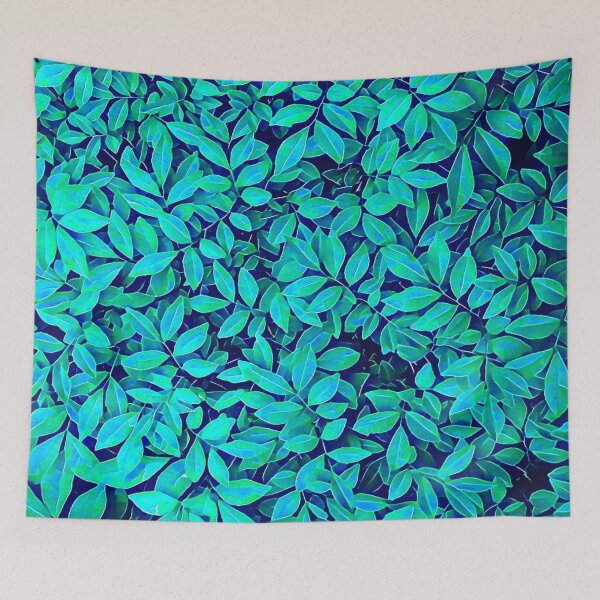 Item preview, Terquoise leafs with blue & green touch,pattern ,abstract  designed and sold by MagicacandyC.