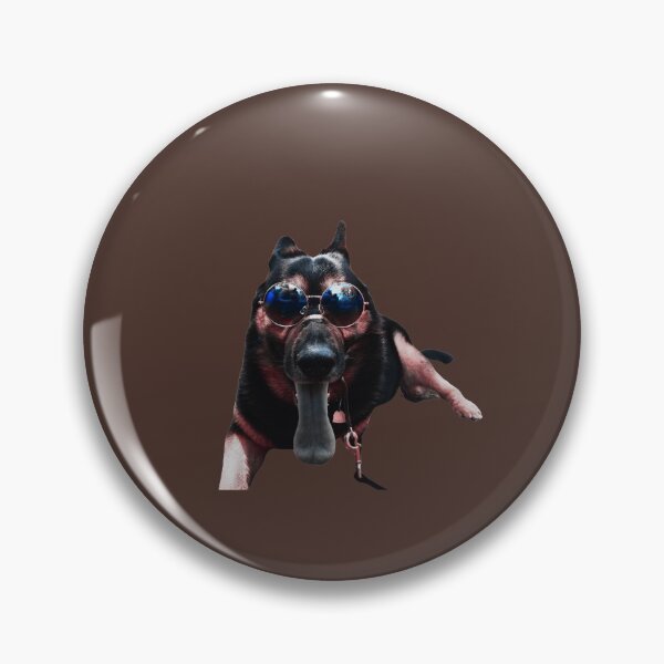 Item preview, Cool German Shepherd Dog wearing sunglasses on brown background designed and sold by Amalzaki.