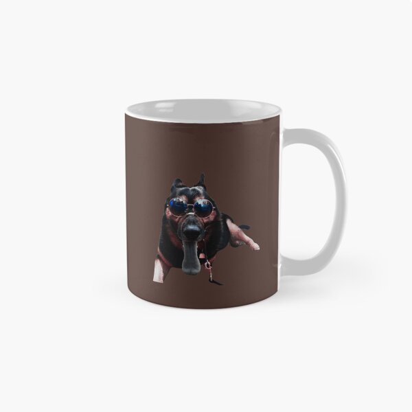 Item preview, Cool German Shepherd Dog wearing sunglasses on brown background designed and sold by Amalzaki.
