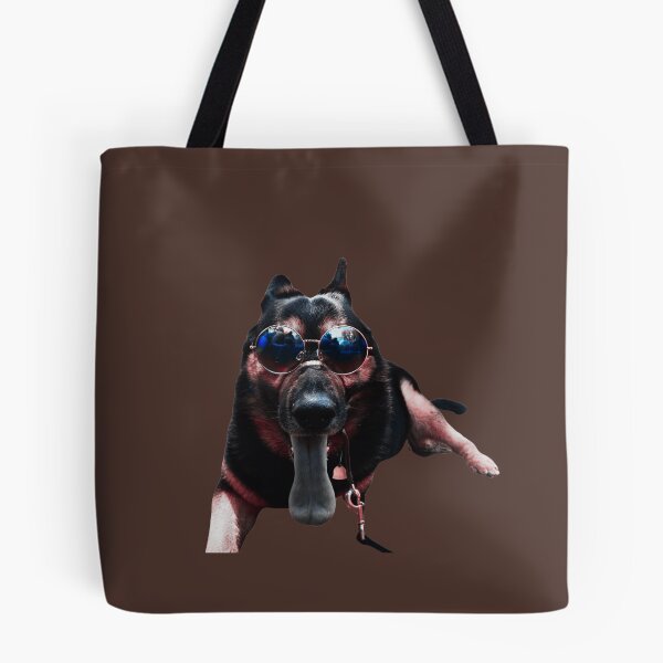 Item preview, Cool German Shepherd Dog wearing sunglasses on brown background designed and sold by Amalzaki.