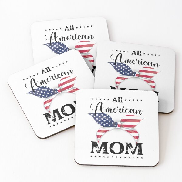 Item preview, All American Mom - US Flag Ribbon - Black, 4th of July, American Family designed and sold by Respire2020.