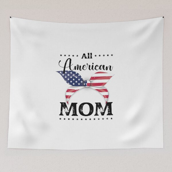 Item preview, All American Mom - US Flag Ribbon - Black, 4th of July, American Family designed and sold by Respire2020.