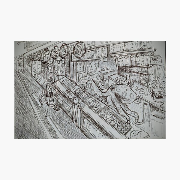 Item preview, Poisonous Takoyaki Pen Drawing designed and sold by sternauticals.