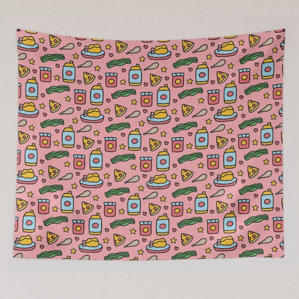 Item preview, Cartoon Food Doodle Pattern Design designed and sold by Peekonet.