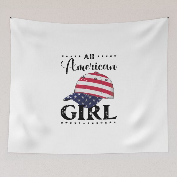 Item preview, All American Girl - US Flag Cap - Black, 4th of July, American Family designed and sold by Respire2020.