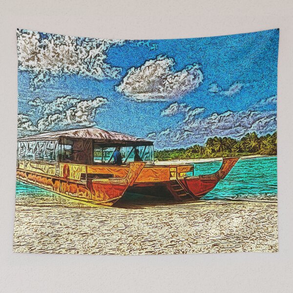 Item preview, South Pacific Vaka Boat on Aitutaki Island designed and sold by SeaChangeDesign.