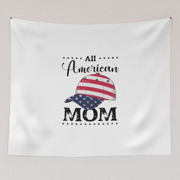 Item preview, All American Mom - US Flag Cap - Black, 4th of July, American Family designed and sold by Respire2020.