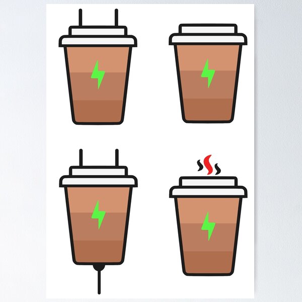 Item preview, Coffee Charging - Charging Battery With Hot Coffee designed and sold by Abhishek Goldar.