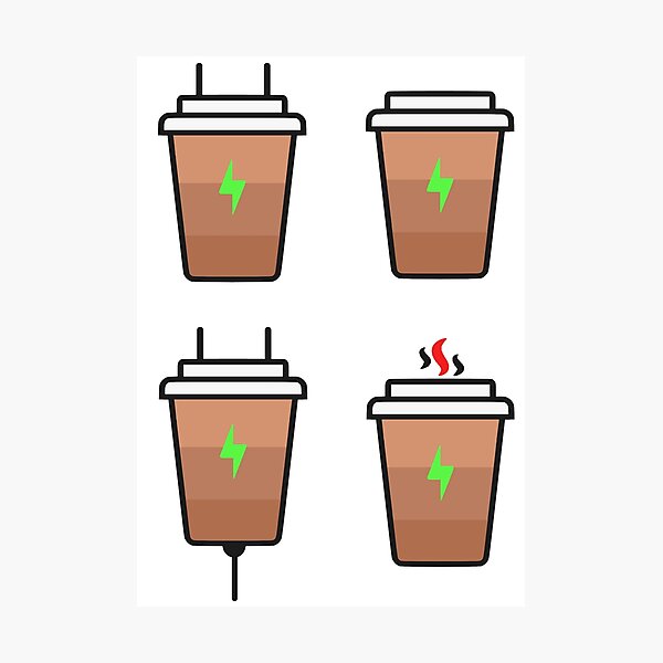 Item preview, Coffee Charging - Charging Battery With Hot Coffee designed and sold by Abhishek Goldar.