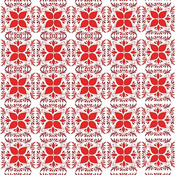Artwork thumbnail, Red flowers pattern. by Preetydesign