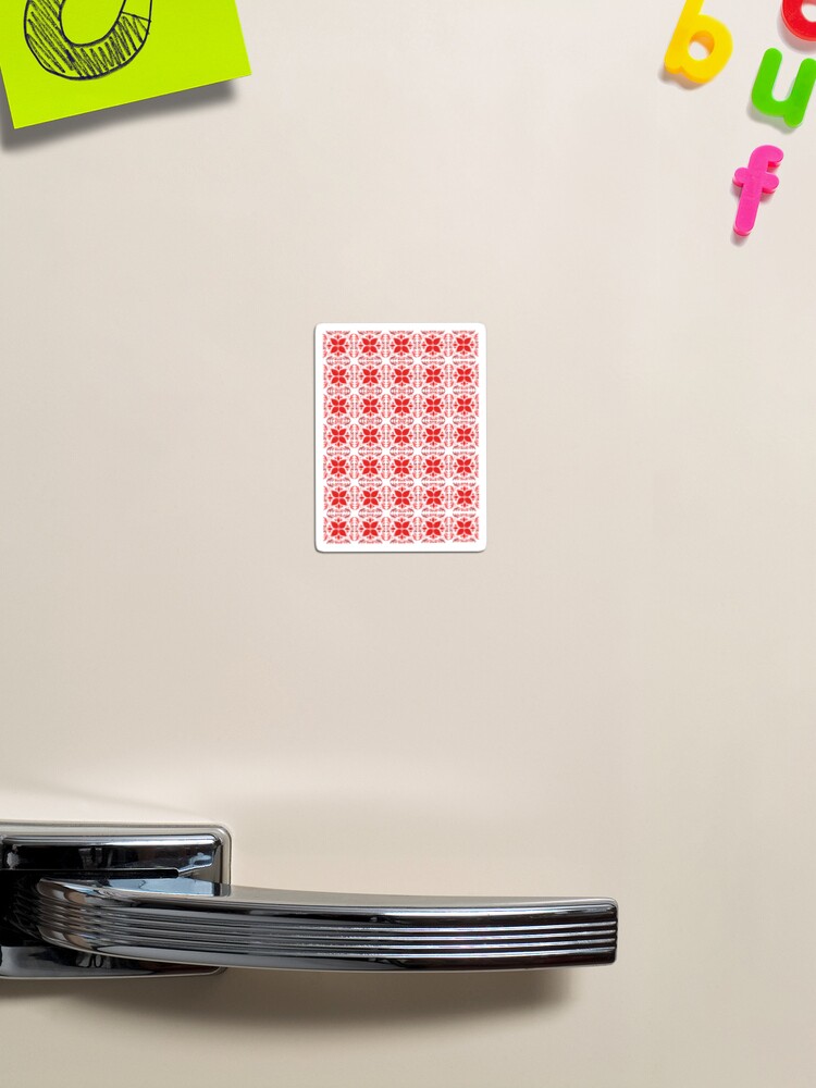 Thumbnail 1 of 3, Magnet, Red flowers pattern. designed and sold by Preetydesign.