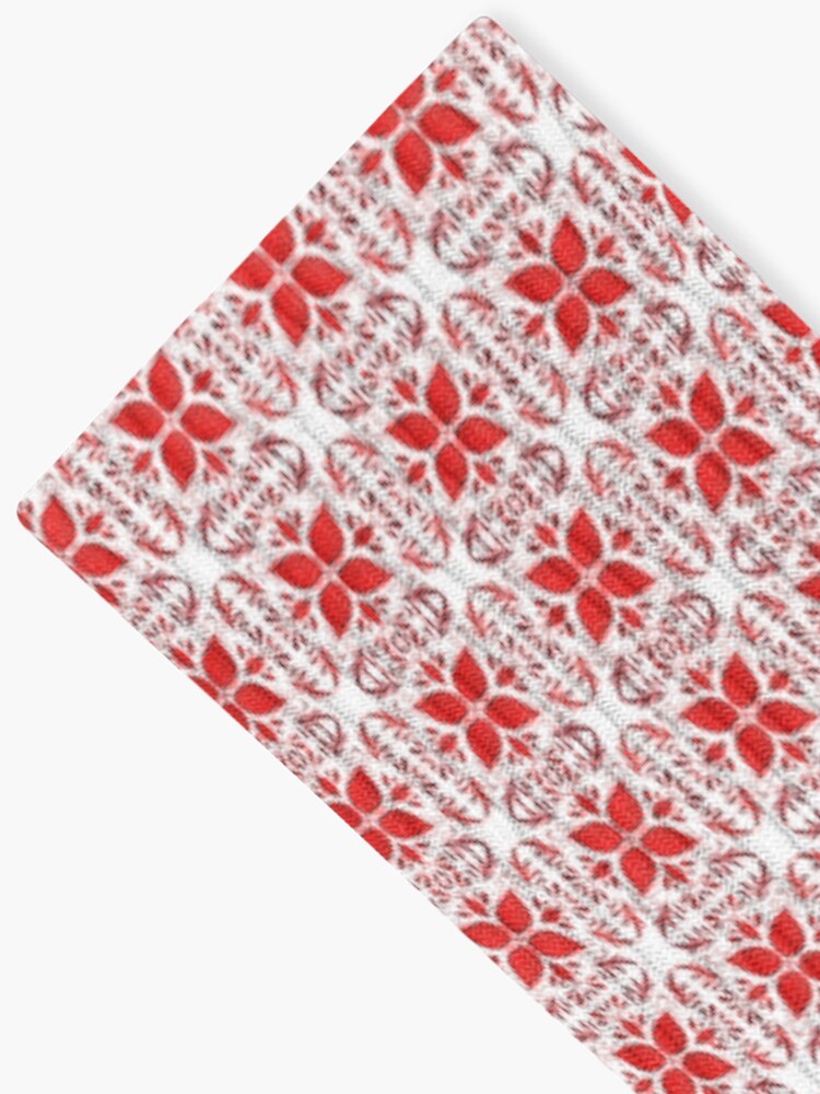 Thumbnail 2 of 5, Socks, Red flowers pattern. designed and sold by Preetydesign.
