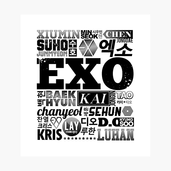 Item preview, EXO Font Collage designed and sold by skeletonvenus.