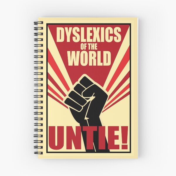 Item preview, Dyslexics of the world untie! funny Soviet propaganda-style designed and sold by Happy Puppy Print On Demand.