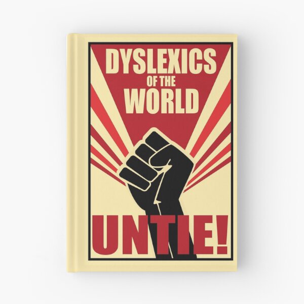 Item preview, Dyslexics of the world untie! funny Soviet propaganda-style designed and sold by Happy Puppy Print On Demand.