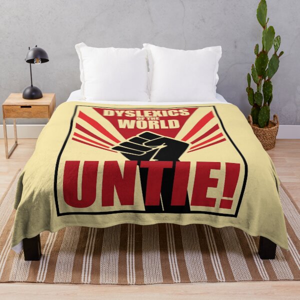 Item preview, Dyslexics of the world untie! funny Soviet propaganda-style designed and sold by Happy Puppy Print On Demand.