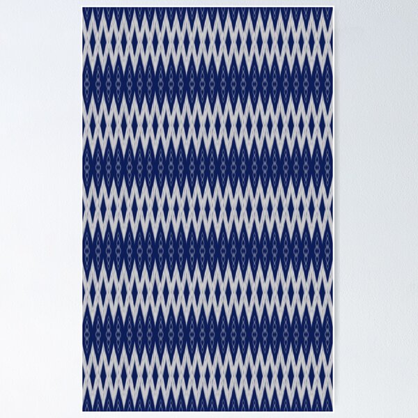 Aperçu de l'œuvre Motif ikat bleu créée et vendue par Walkcircle.