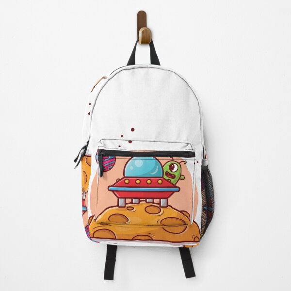 Item preview, Cute Alien UFO Spaceship Landed Moon Cartoon Icon Illustration designed and sold by Peekonet.