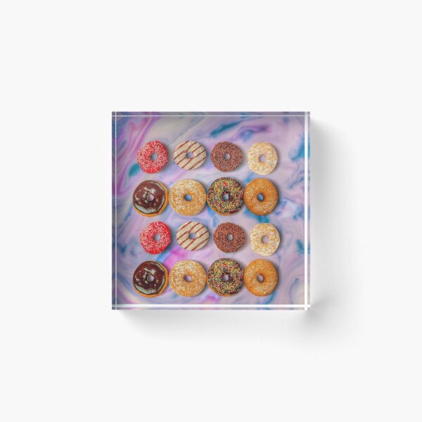 Item preview, dreamy glazed rainbow donuts on pink blue pastel  designed and sold by Mariocii.