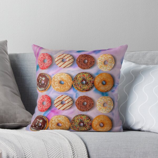 Item preview, dreamy glazed rainbow donuts on pink blue pastel  designed and sold by Mariocii.