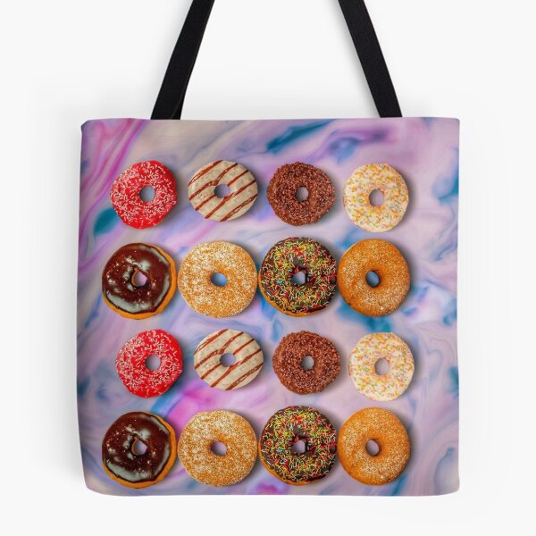Item preview, dreamy glazed rainbow donuts on pink blue pastel  designed and sold by Mariocii.