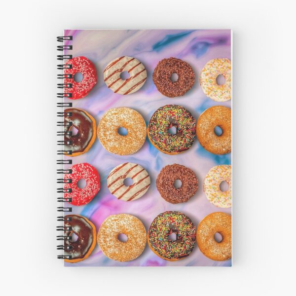 Item preview, dreamy glazed rainbow donuts on pink blue pastel  designed and sold by Mariocii.