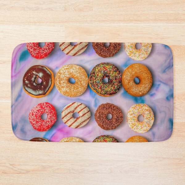 Item preview, dreamy glazed rainbow donuts on pink blue pastel  designed and sold by Mariocii.